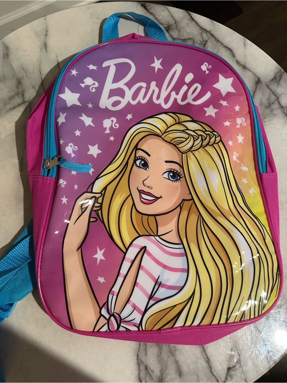 Barbie Pink and Blue Gradient Graphic Kids Backpack
